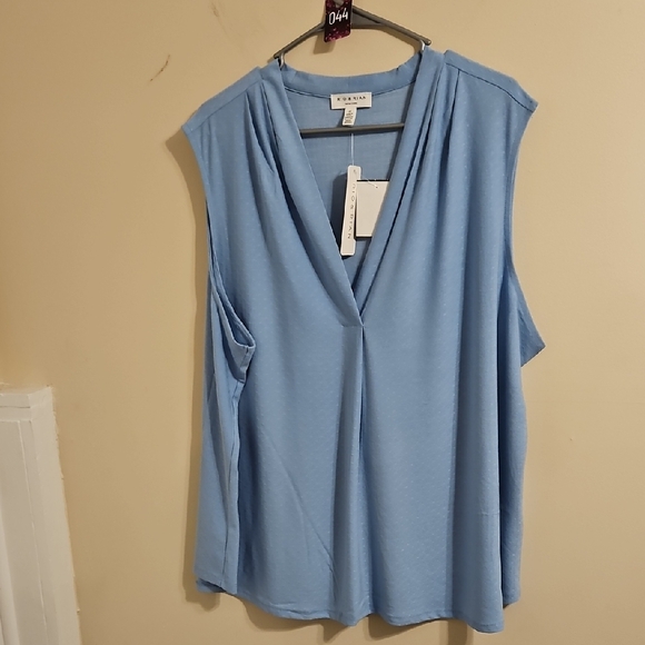 Rio & Rian Tops - Rio & Rian Light Blue V Neck Sleeveless Blouse. NWT